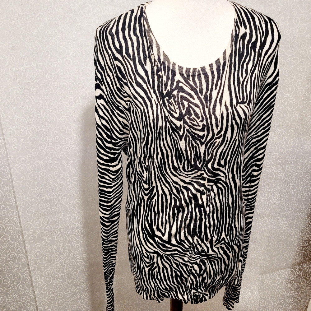 Zenar Zebra Print Cardigan & Tank Set - Picture 7 of 11